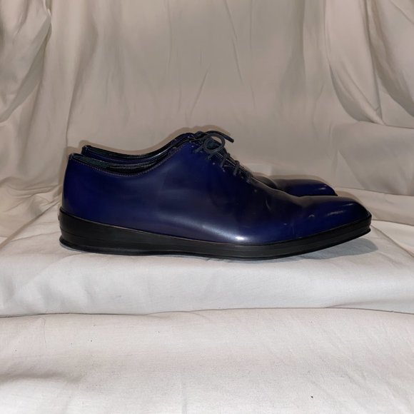 Blue Prada Square Toe Oxfords - Picture 6 of 8